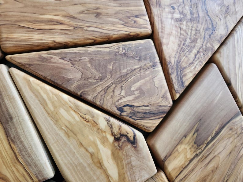 Olive Wood Mosaic Wall Art Natural Colour Variation