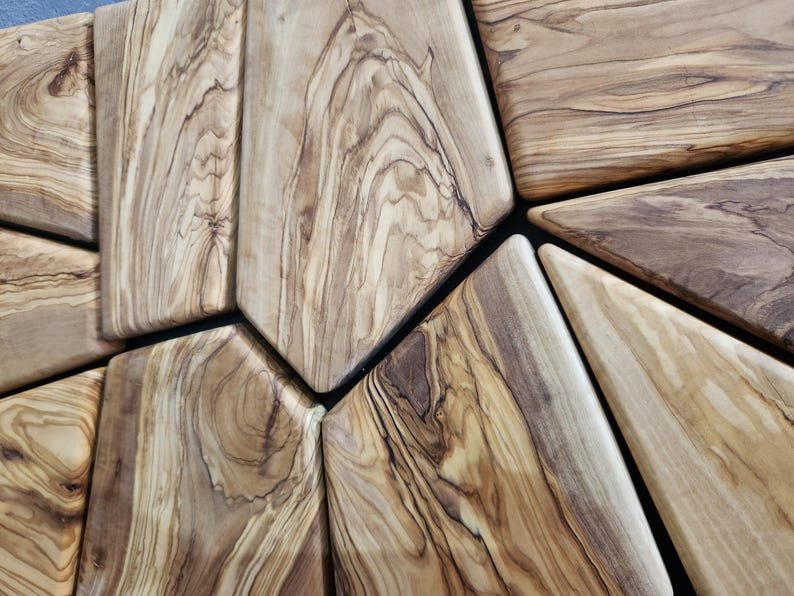 Olive Wood Mosaic Wall Art Multiple Size Comparison