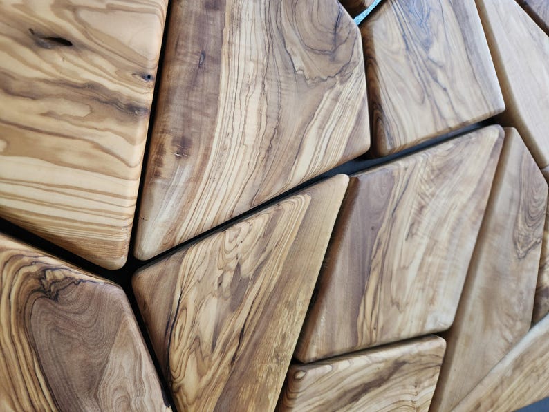 Olive Wood Mosaic Panel Sustainably Sourced Wood