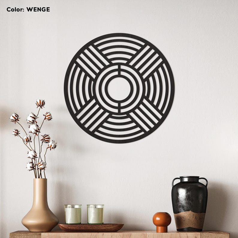 Round Geometric Circle Wall Art 16 Inch 41cm